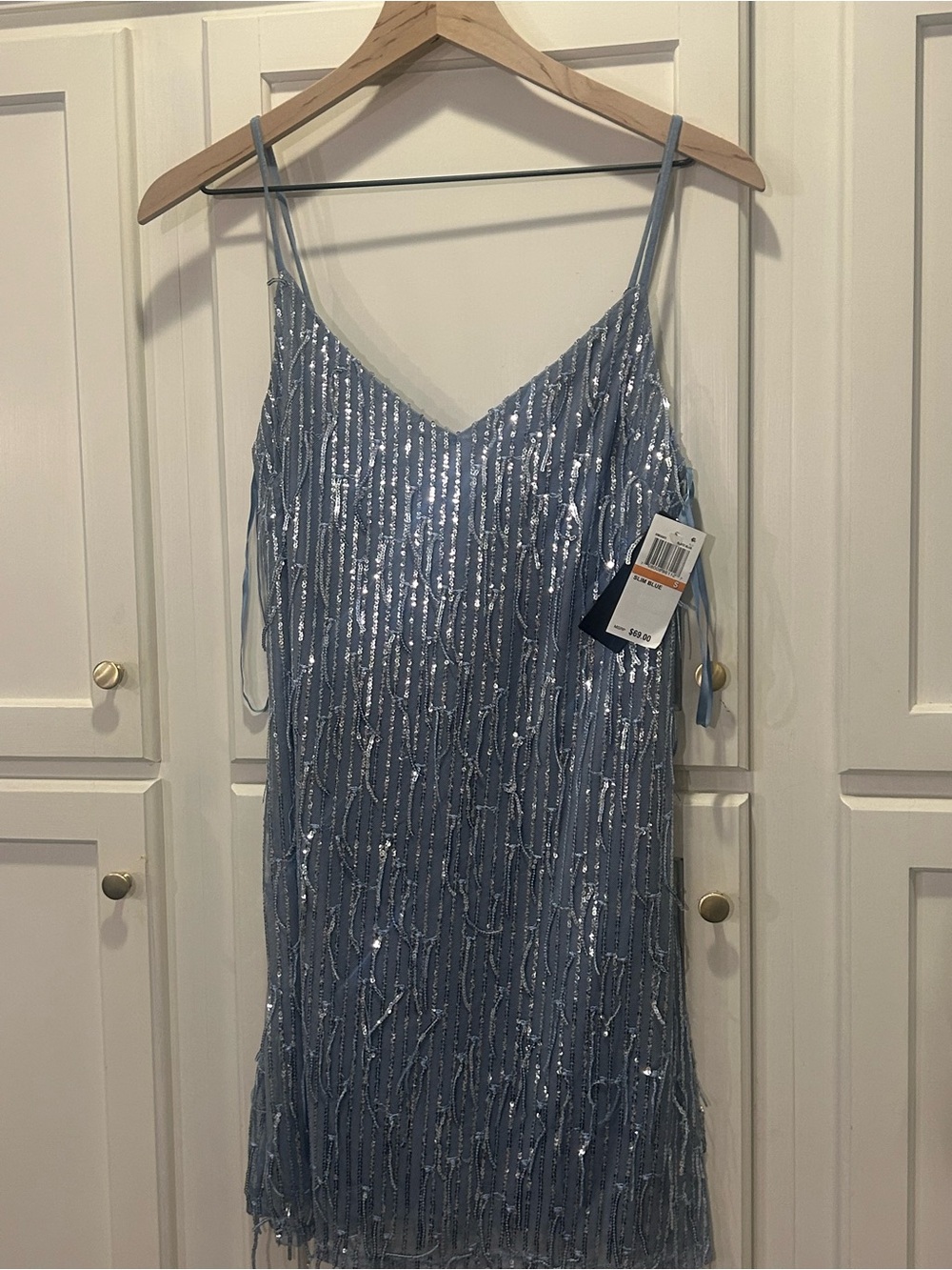 City Studio Light Blue Sequin Mini Dress